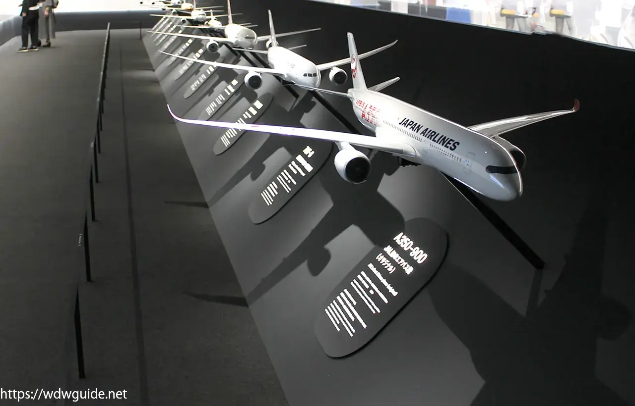 JAL工場見学SKY MUSEUMのアーカイブズゾーンの飛行機模型