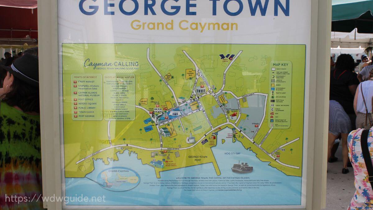 グランドケイマンのジョージタウンの地図