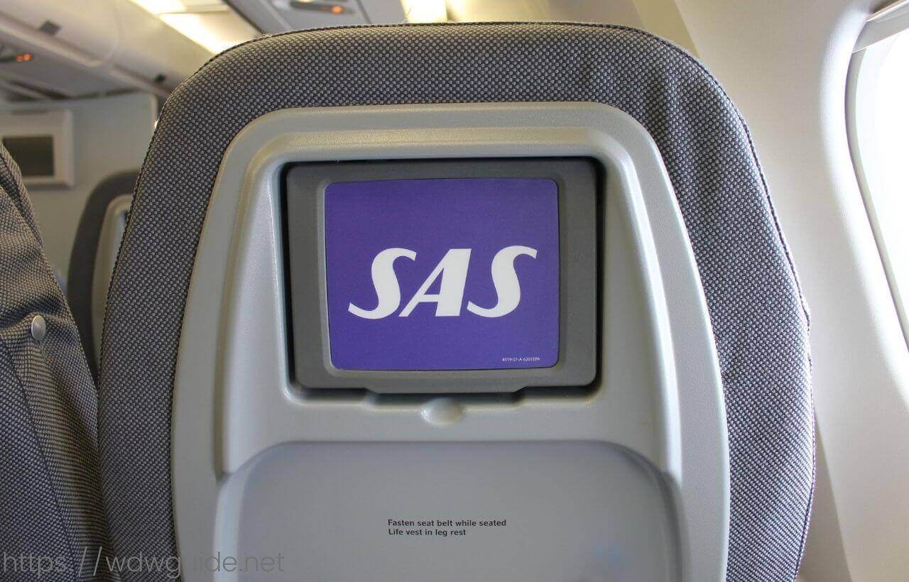 スカンジナビア航空(SAS)　プレミアムエコノミーのシートモニター