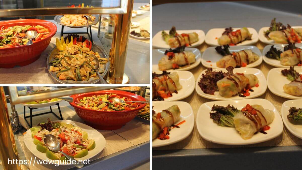 ウエステルダムのリドで行われたAsian Themed Dinnerで提供されたお料理