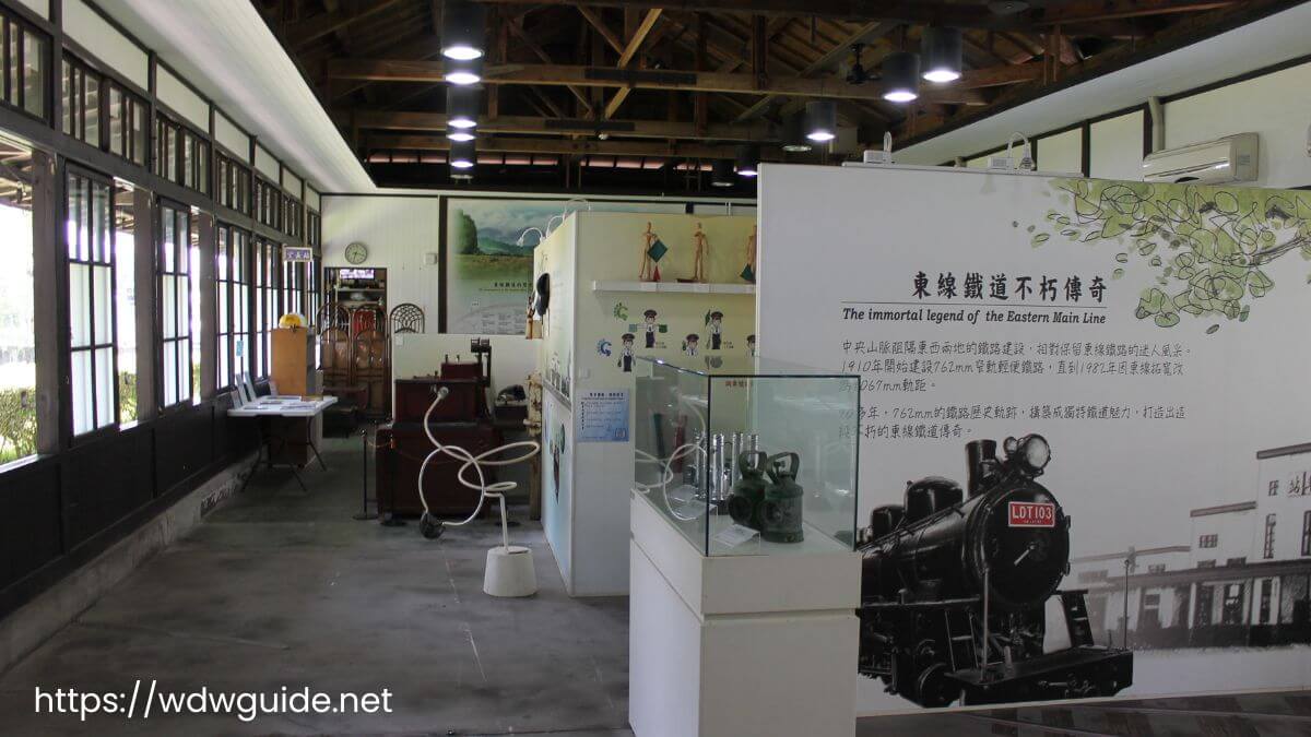 花連鐵道文化園区の鉄道の展示物
