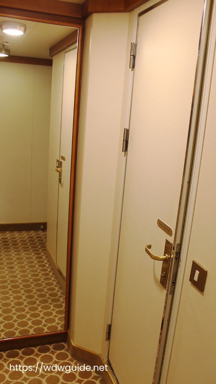 ダイヤモンドプリンセスの客室のバスルームの扉